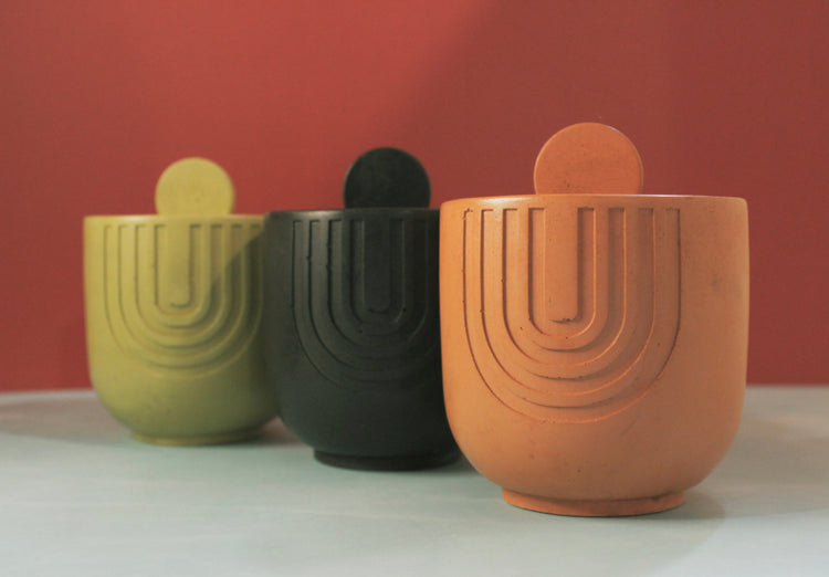 Black Concrete Vessel Candle