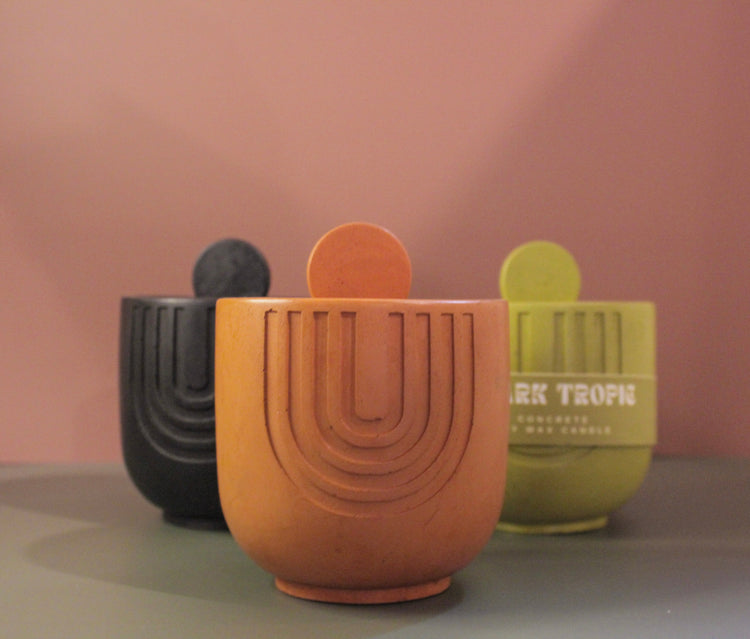 Black Concrete Vessel Candle