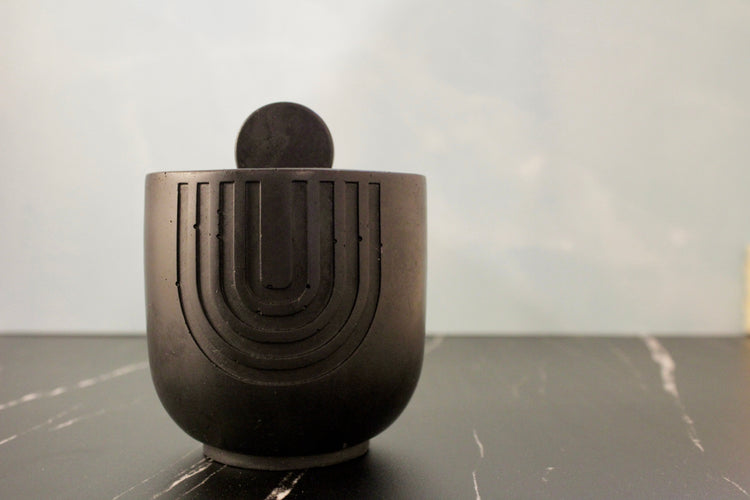 Black Concrete Vessel Candle