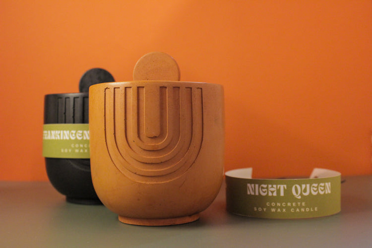 Red Concrete Vessel Candle