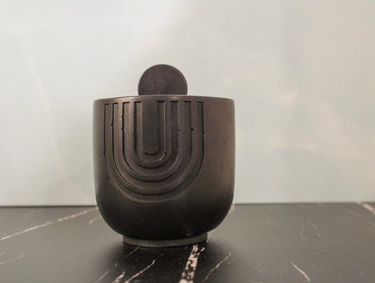 Black Concrete Vessel Candle