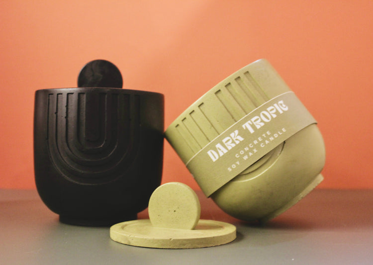 Black Concrete Vessel Candle