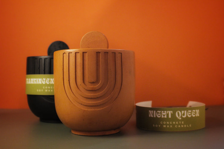 Black Concrete Vessel Candle