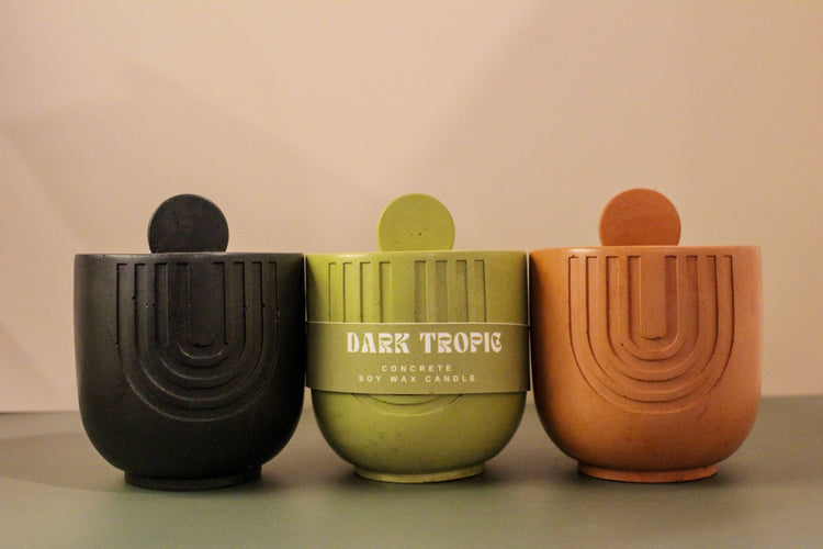 Black Concrete Vessel Candle