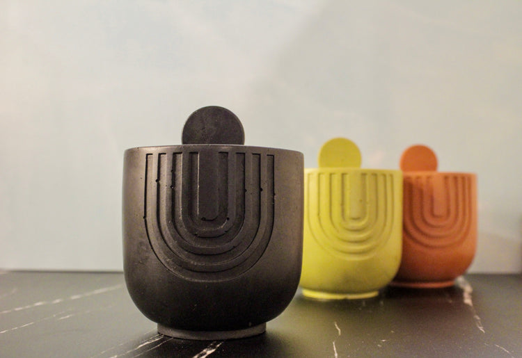 Black Concrete Vessel Candle