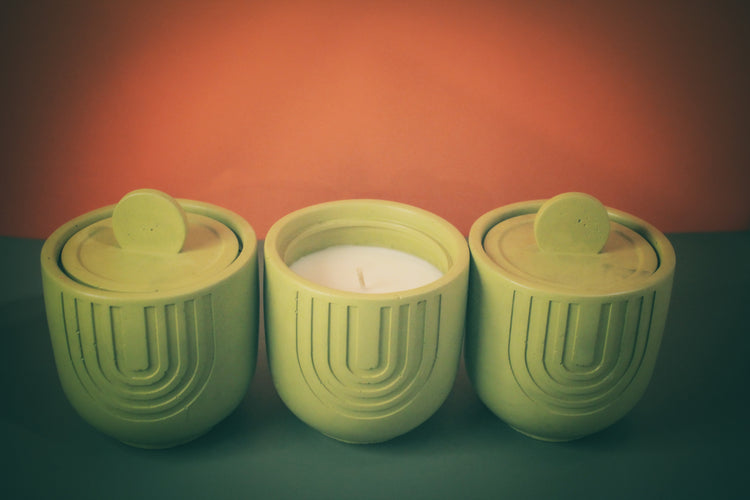 Green Concrete Vessel Candle