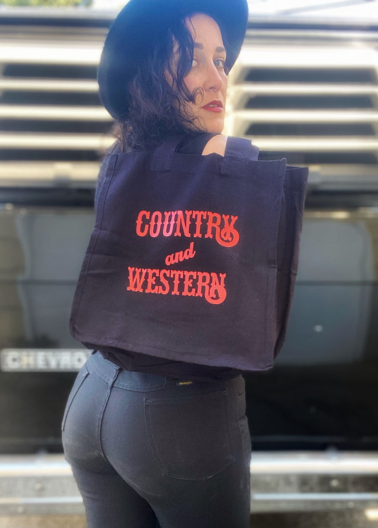 COUNTRY AND WESTERN TOTE BAG