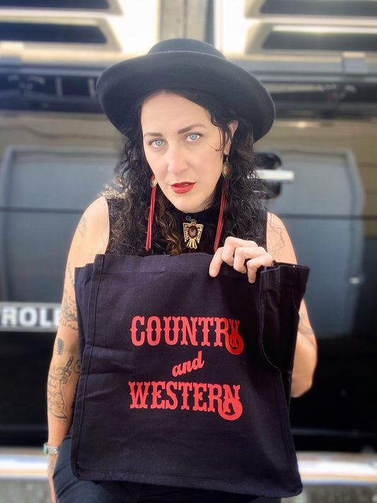 COUNTRY AND WESTERN TOTE BAG